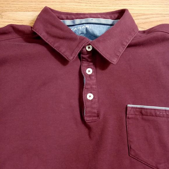 Tahari Other - Tahari Polo Shirt Mens Sz XL Cotton Short Sleeve Burgundy